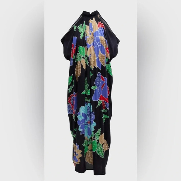 Verandah Togg Sunset Hand-Beaded Cold-Shoulder Maxi Dress. Size Medium - Picture 2 of 13